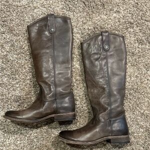 Frye Melissa Brown Leather Riding Boots